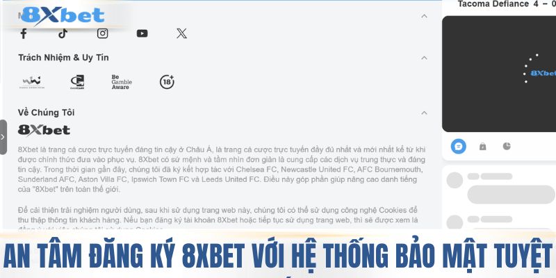 An tâm đăng ký 8XBET với hệ thống bảo mật tuyệt đối